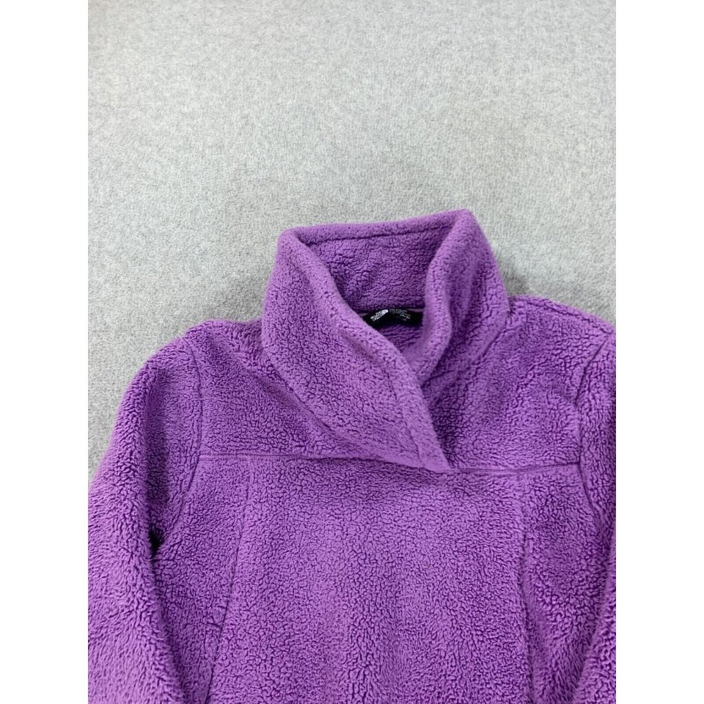 The North Face Sherpa Fleece Pullover Sweater (Girl's Large) Purple - Picture 2 of 5